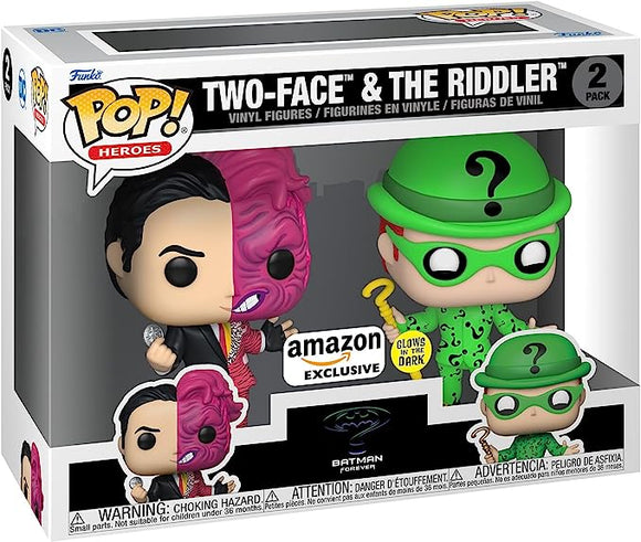 DC Batman Two-Face & The Riddler Two Pack Glow In The Dark Funko Pop