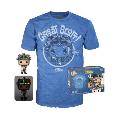 Back to the Future Doc with Helmet GITD Funko Pop & Tee Set #959