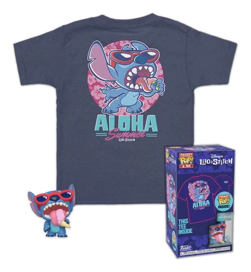 Disney Lilo Stitch Summer Stitch Pocket Funko Pop Childs Tee
