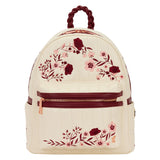 Cream and Red Floral Loungefly Mid Size Backpack