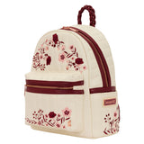 Cream and Red Floral Loungefly Mid Size Backpack