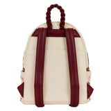 Cream and Red Floral Loungefly Mid Size Backpack