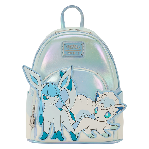 Pokémon Winter Ice Type Glaceon and Alolan Vulpix Loungefly Mini Backpack