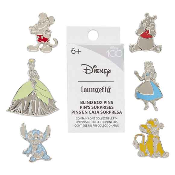 Disney 100th Anniversary Platinum Loungefly Blind Box Enamel Pin