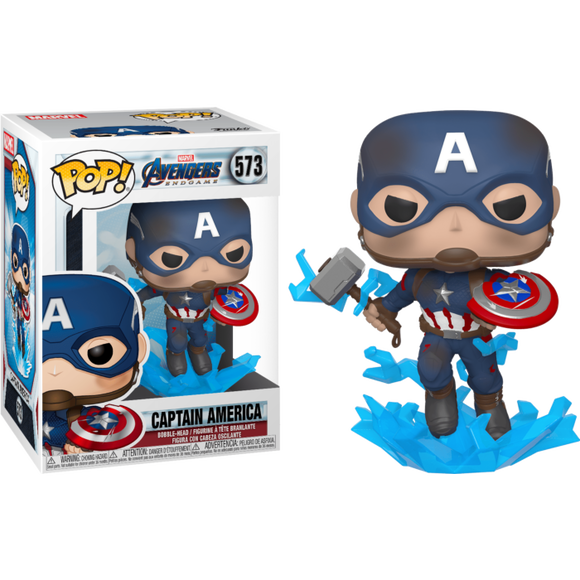 Marvel Avengers Endgame Captain America w/Mjolnir and Broken Shield Funko Pop #573