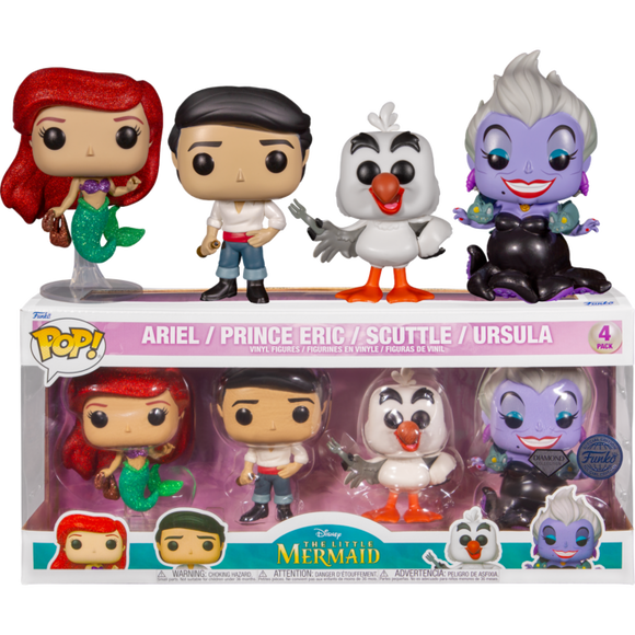Disney The Little Mermaid Diamond Glitter Ariel Prince Eric Scuttle Titan Pops