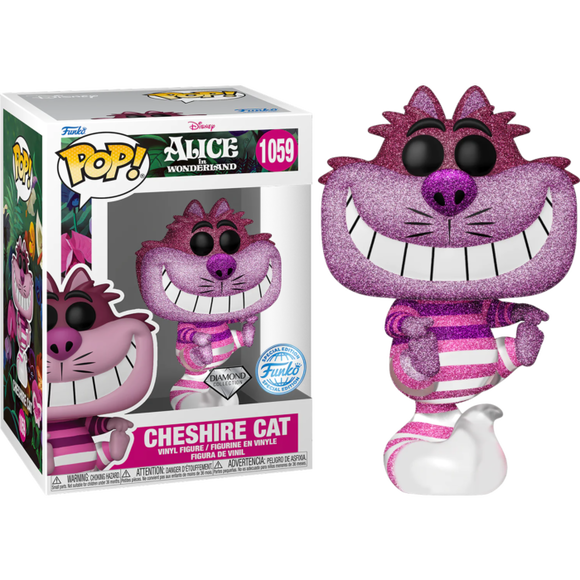 Disney Alice in Wonderland 70th Anniversary Diamond Glitter Cheshire Cat Funko Pop #1059