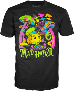 Alice in Wonderland Mad Hatter Black Light Tee