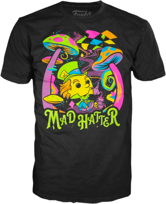 Alice in Wonderland Mad Hatter Black Light Tee