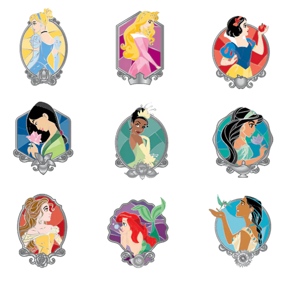 Disney Princess Stained Glass Loungefly Blind Box Enamel Pin