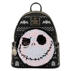 Disney Nightmare before Christmas Jack Skellington Sequin Loungefly Mini Backpack