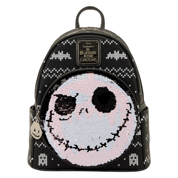 Disney Nightmare before Christmas Jack Skellington Sequin Loungefly Mini Backpack
