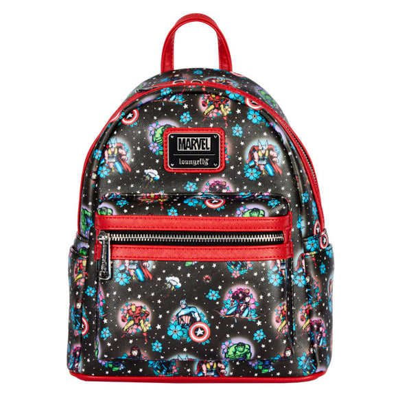 Marvel Loungefly Avengers Floral Tattoo Mini Backpack