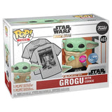 Star Wars The Mandalorian Flocked Grogu with Cookies Funko Pop & Tee Set #465